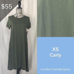 NWT XS Army Green Lularoe Carly Dress